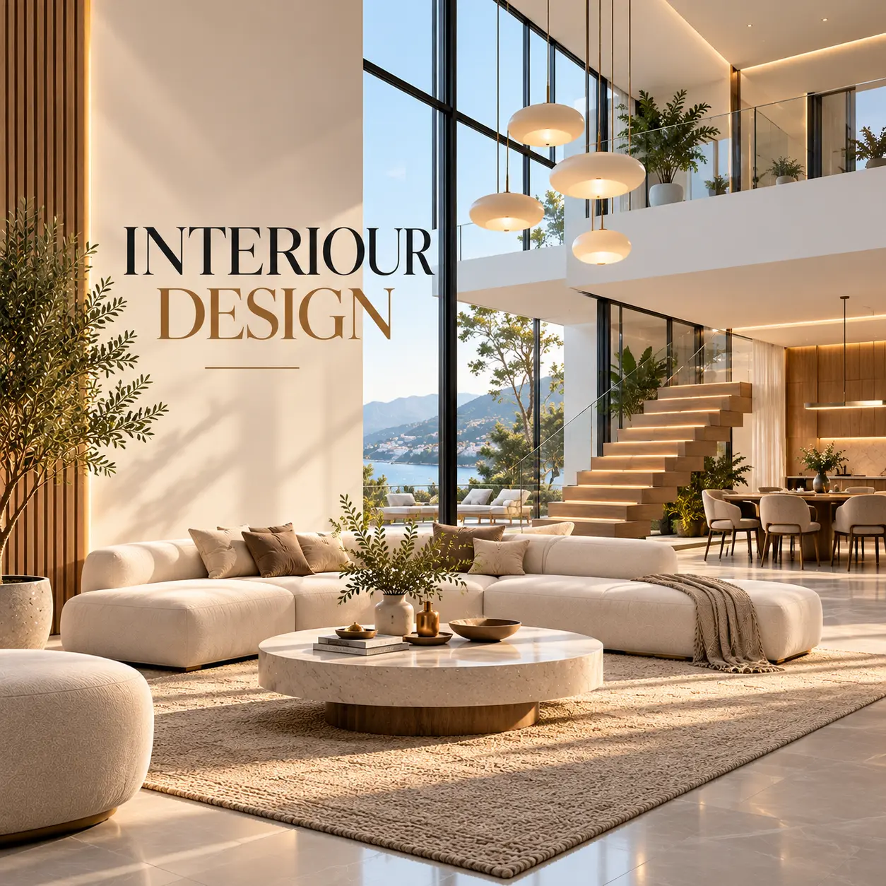 Luxury modern living room interior